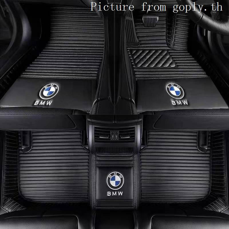 พร้อมส่ง พรมปูพื้นรถยนต์หนัง กันน้ํา ลายทาง สําหรับ BMW F01 F02 F10 F30 E90 G11 G12 G20 G30