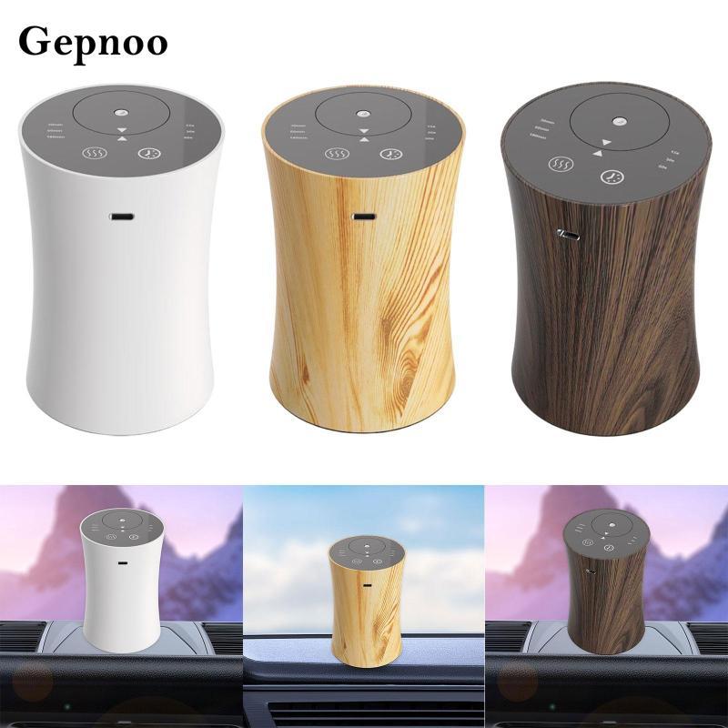[Gepnoo] Waterless Essential Oil Diffuser ไร้สายQuiet Car Diffuser Mini Scent Machineแบบพกพาสําหรับห