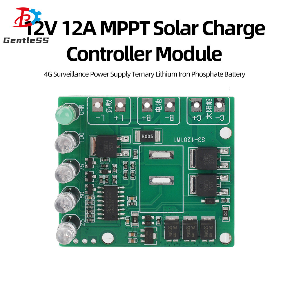 12V 12A MPPT โมดูลควบคุมการชาร์จพลังงานแสงอาทิตย์ 4G การตรวจสอบแหล่งจ่ายไฟ Ternary ลิเธียม 3S เหล็กฟ