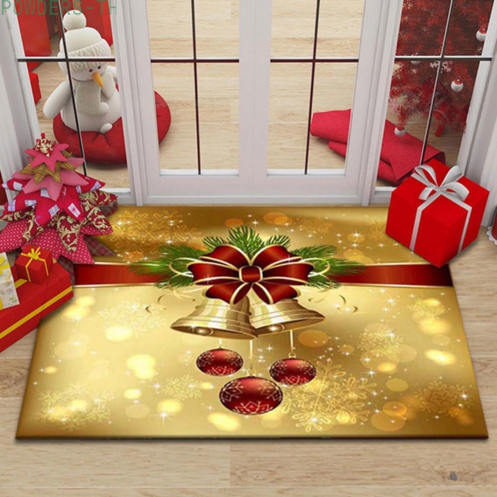 【POWE】Christmas Carpet Mats 3D Inkjet Technology Bright Colors Foldable For Shipping