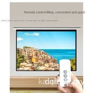 4K HD Anti-Light โปรเจคเตอร์ไฟฟ้าผ้าม่าน 100 นิ้ว 120 นิ้ว Home Office รีโมทคอนโทรลอัตโนมัติ 3D ติดผ