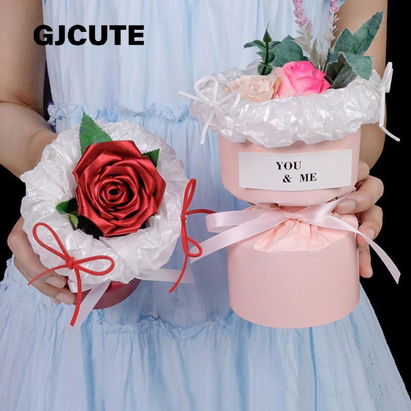 GJCUTE 10/20 ชิ้นรอบ/โค้งช่อดอกไม้ Stereotype กระดาษคราฟท์ดอกไม้ Rose Paage ซับในกระดาษห่อดอกไม้ Sho