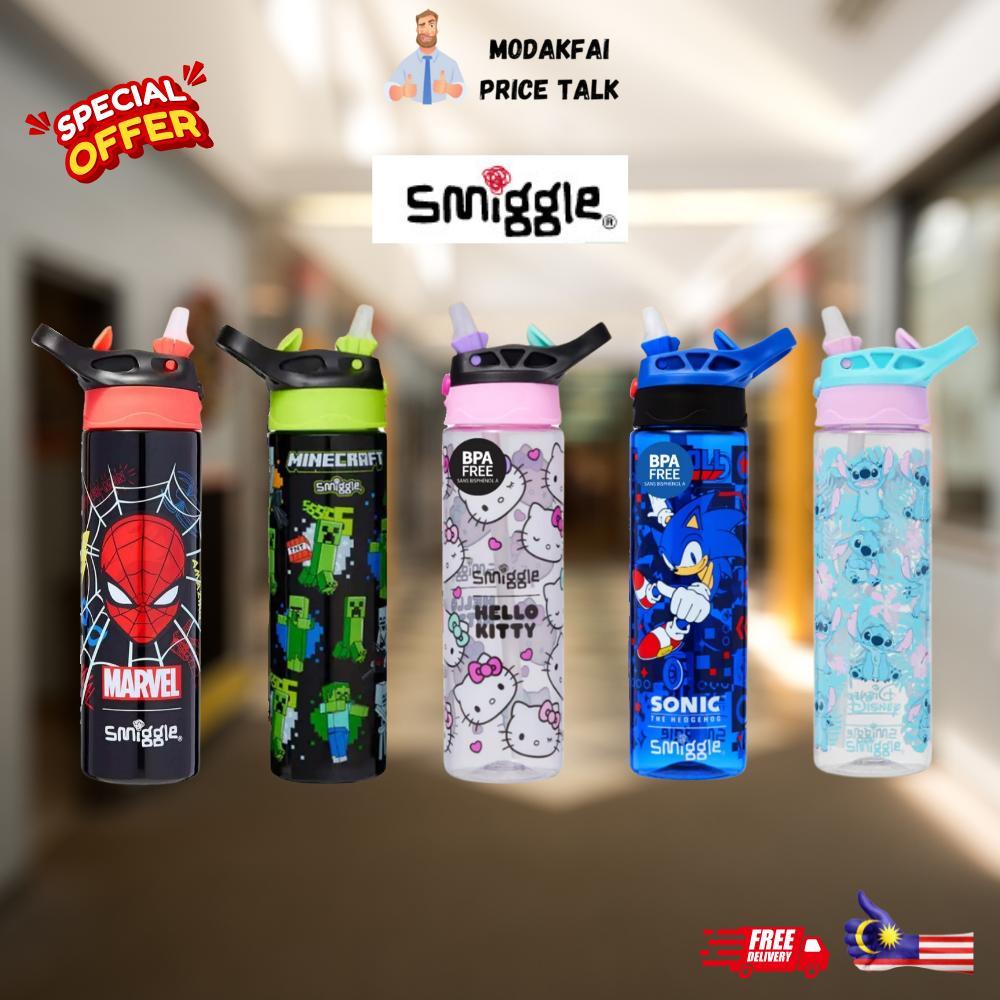 Smiggle Kids Water Bottle 680ml พร้อมหลอดนุ่ม | BPA-Free Botol Air Sekolah Kanak