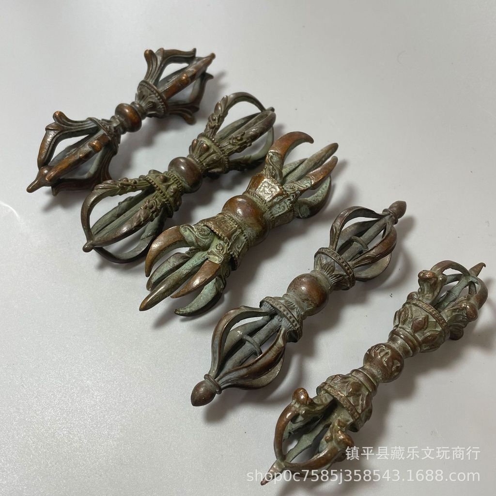 เนปาลทิเบต Vajra สามด้าน Puba Vajra Vajra Demon-Reduction Pestle Feng Shui เครื่องประดับ