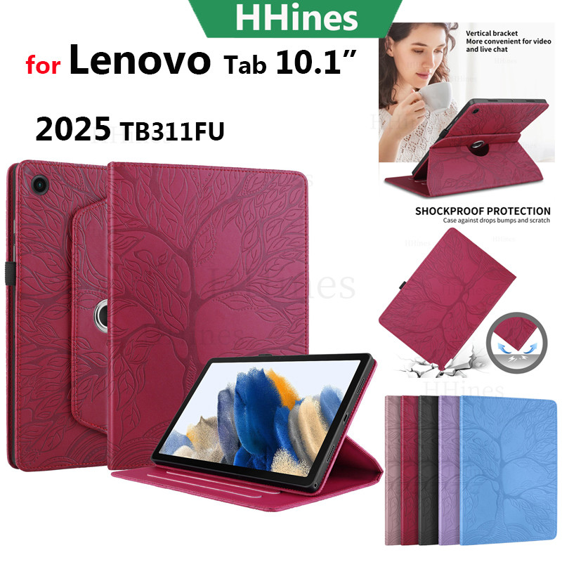 HHines สําหรับ Lenovo Tab 10.1 "TB311XU TB311FU 2025 Tab K10 Gen2 10.1 TB311FU TB311XU 360° หมุนหนัง