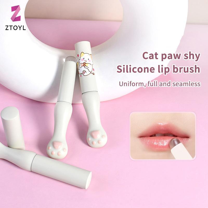 Null ซิลิโคนแปรงลิปพร้อมฝาครอบมุมแปรงคอนซีลเลอร์ Lip Balm ลิปกลอสมุมหัวคอนซีลเลอร์แปรง Cat Paw Make 