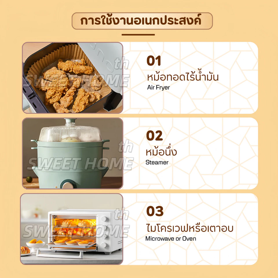 50 ชิ้น กระดาษรองหม้อทอดไร้น้ำมันทรงกลม แบบใช้แล้วทิ้ง สําหรับเตาอบ thumbnail 3