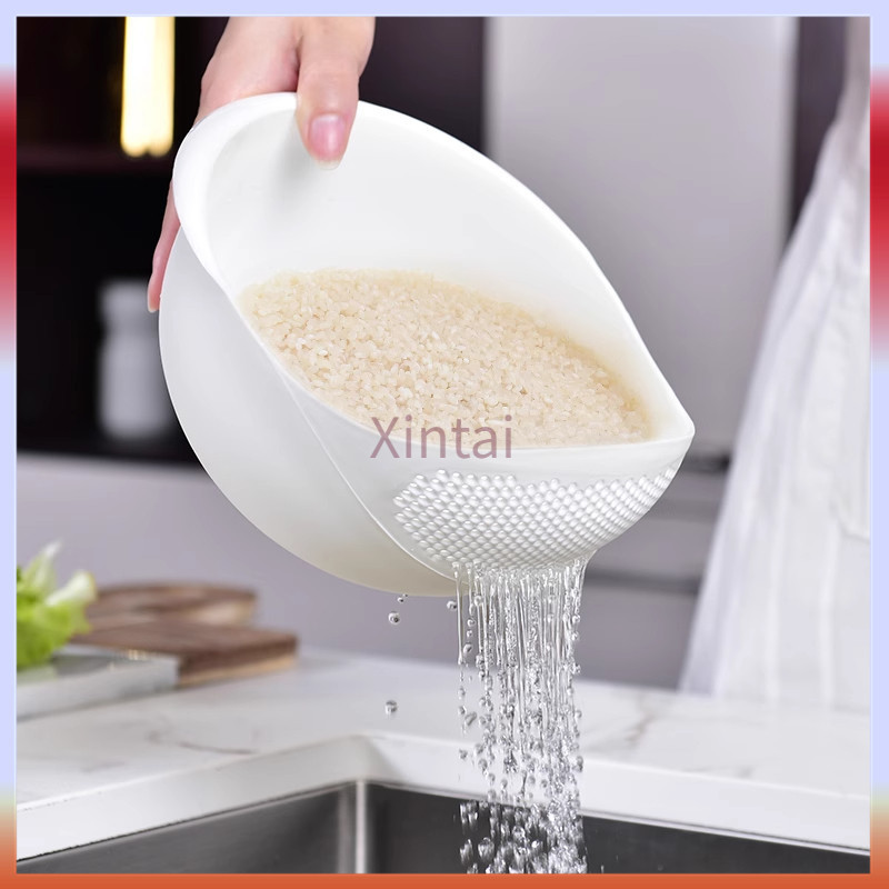Xintai เครื่องล้างข้าว ตะแกรงล้างข้าว  ที่ล้างผักพลาสติก ตะกร้าสะเด็ดน้ำ ตะกร้าล้างผักในครัว จานใส่ผลไม้