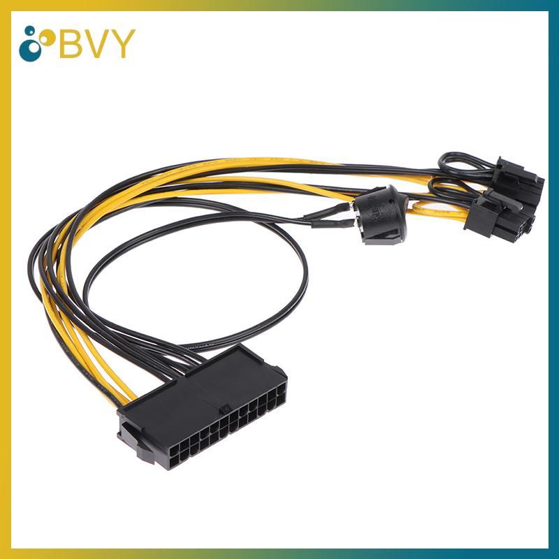 BVY 24Pin to Dual 6+2 Pin 8 Pin พร้อมสายสวิตช์เปิด 6Pin 8Pin ตัวผู้ถึง 24 พิน