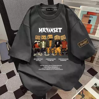 UT shop เสื้อยืด oversize ผ้าCotton 100% คอกลม เสื้อแฟชั่น 'MRVANSET' สบายและนุ่ม แขนสั้น ฤดูร้อน S-3XL