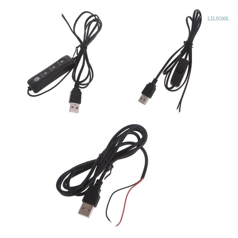 CH USB DIY สายไฟบัดกรีสําหรับ 5V ไฟ LED แฟนกล้องพร้อมสวิตช์