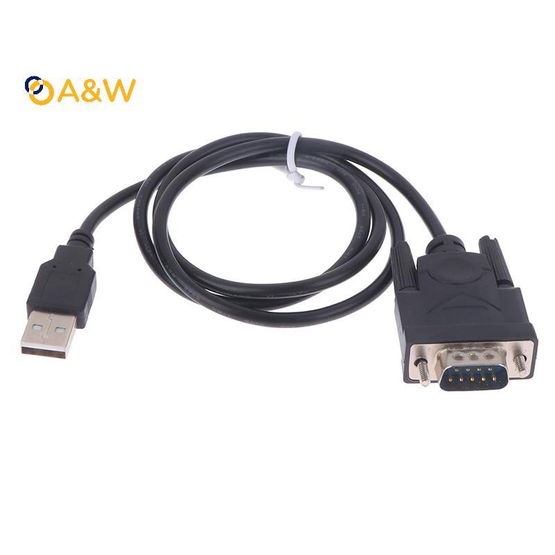 A&W 1 PC USB RS232 ถึง DB 9-Pin ตัวแปลงอะแดปเตอร์สายเคเบิลชายรองรับระบบ Win7-Win10 รองรับอุปกรณ์อนุก