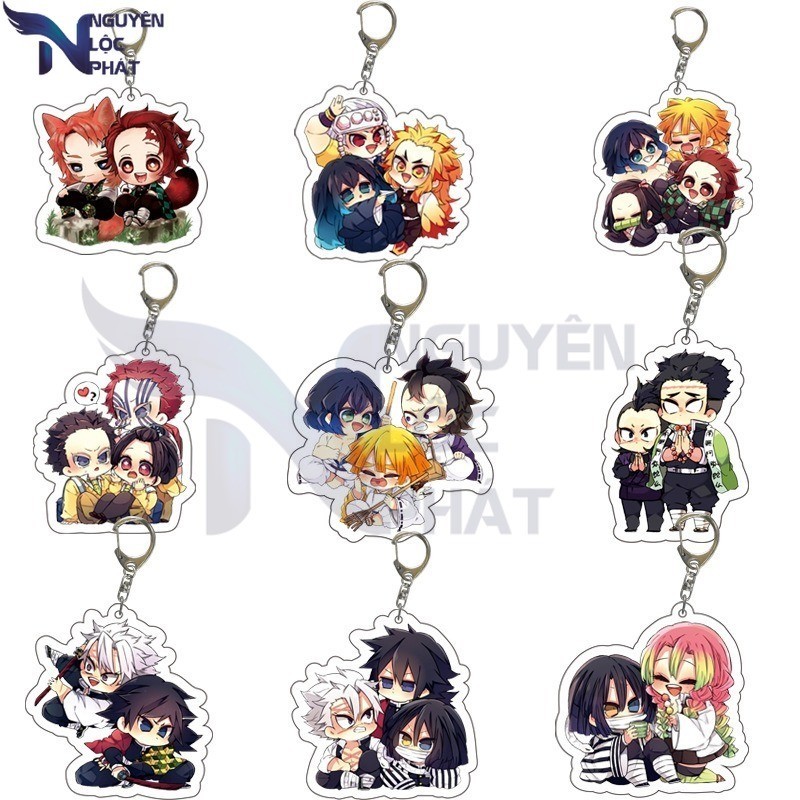 Demon Slayer Tanjirou Agatsuma Zenitsu การ์ตูนน่ารักอะนิเมะอะคริลิคจี้พวงกุญแจคอสเพลย์ของขวัญ nlp