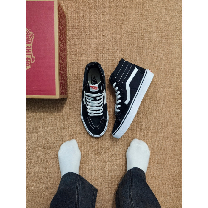 Vans SK8 High Sneakers VANS Black/Blue รองเท้าผ้าใบ