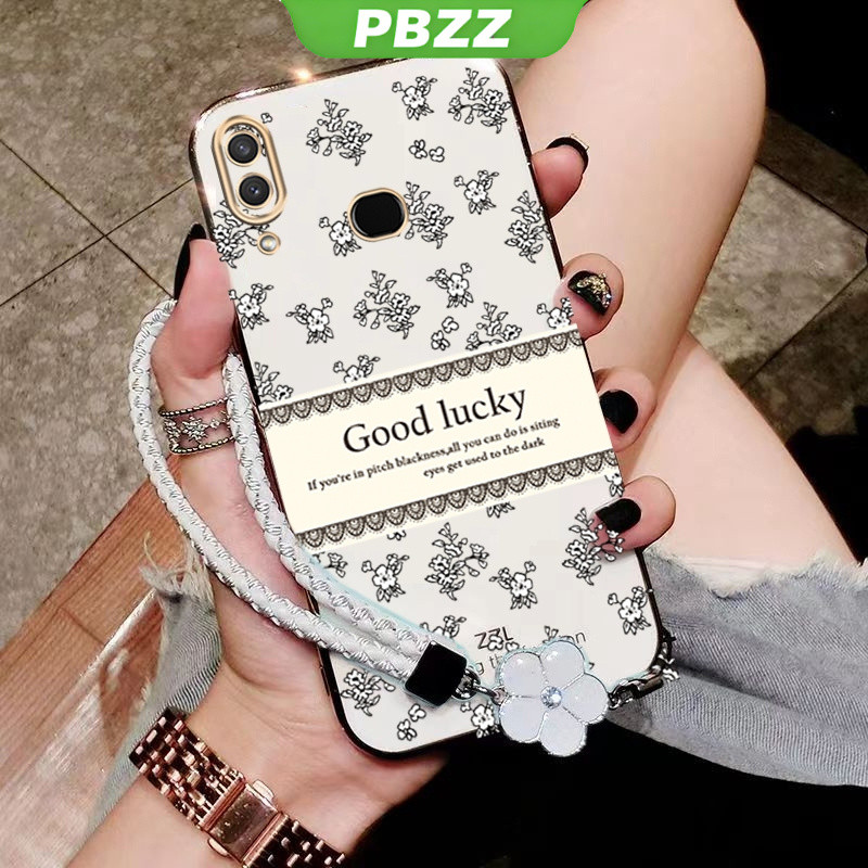 PBZZ เคส ปลอกหัวเว่ย Y7 2019 Y9 2019 Y7 Pro 2019 โทรศัพท์กรณี softcase electroplated ซิลิโคนกันกระแทกปกการออกแบบใหม่ความงามหรูหราย้อนยุคสร้อยข้อมือสำหรับสาว DDXYBH01