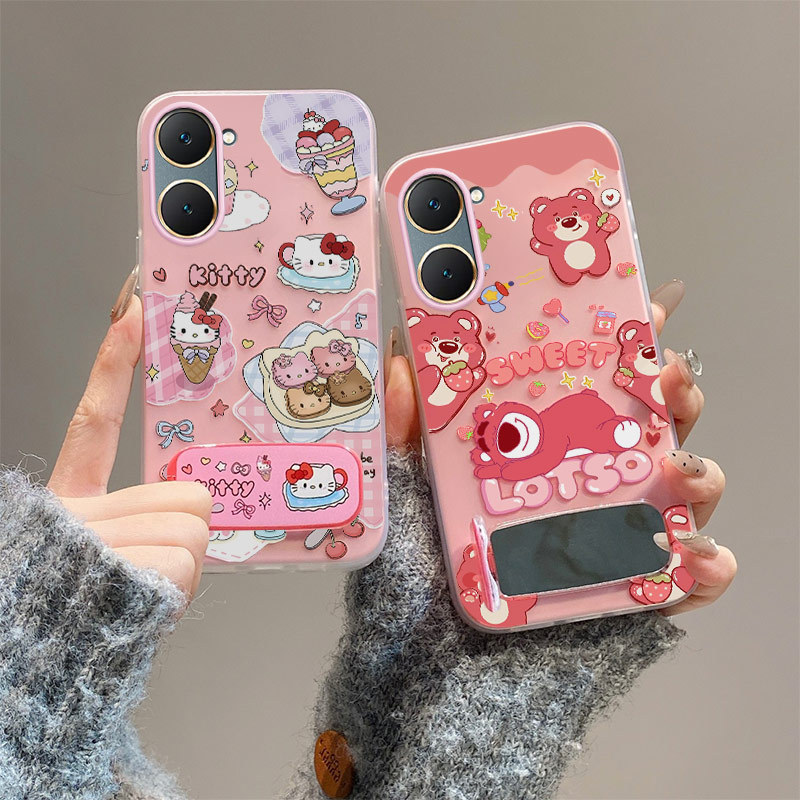 Vivo y03t case vivo y18 y03 case กระจกยึดเคสโทรศัพท์เยลลี่