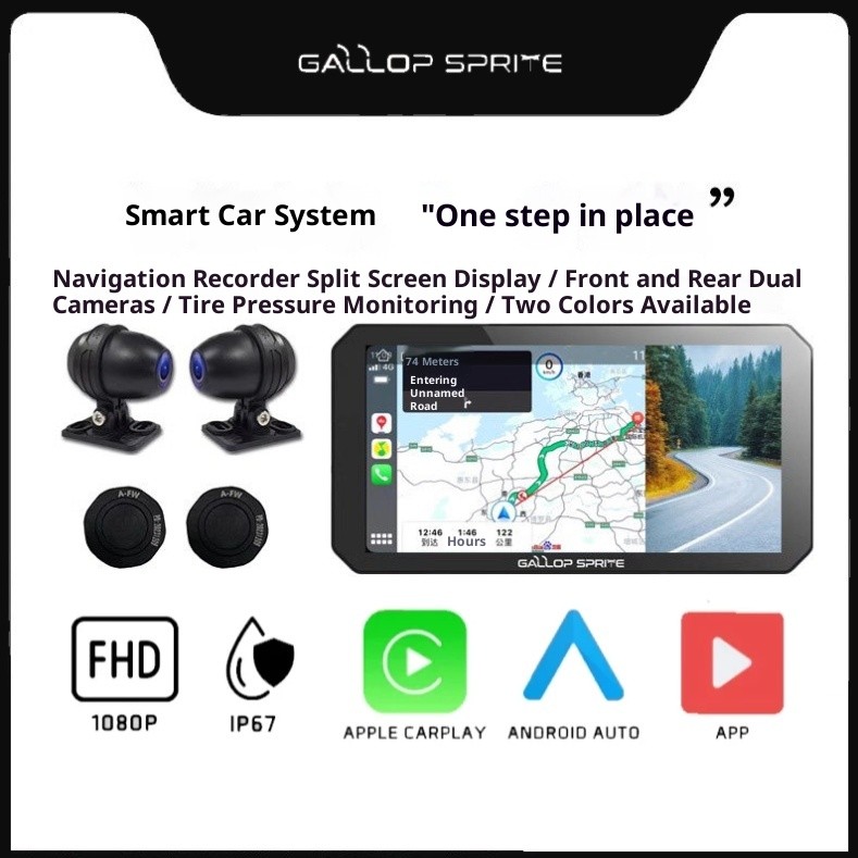 GALLOP SPRITE d8pro Cรถจักรยานยนต์ dashcam หน้าจอการฉายภาพการนําทางรถกันน้ํา carplay รถเครื่อง