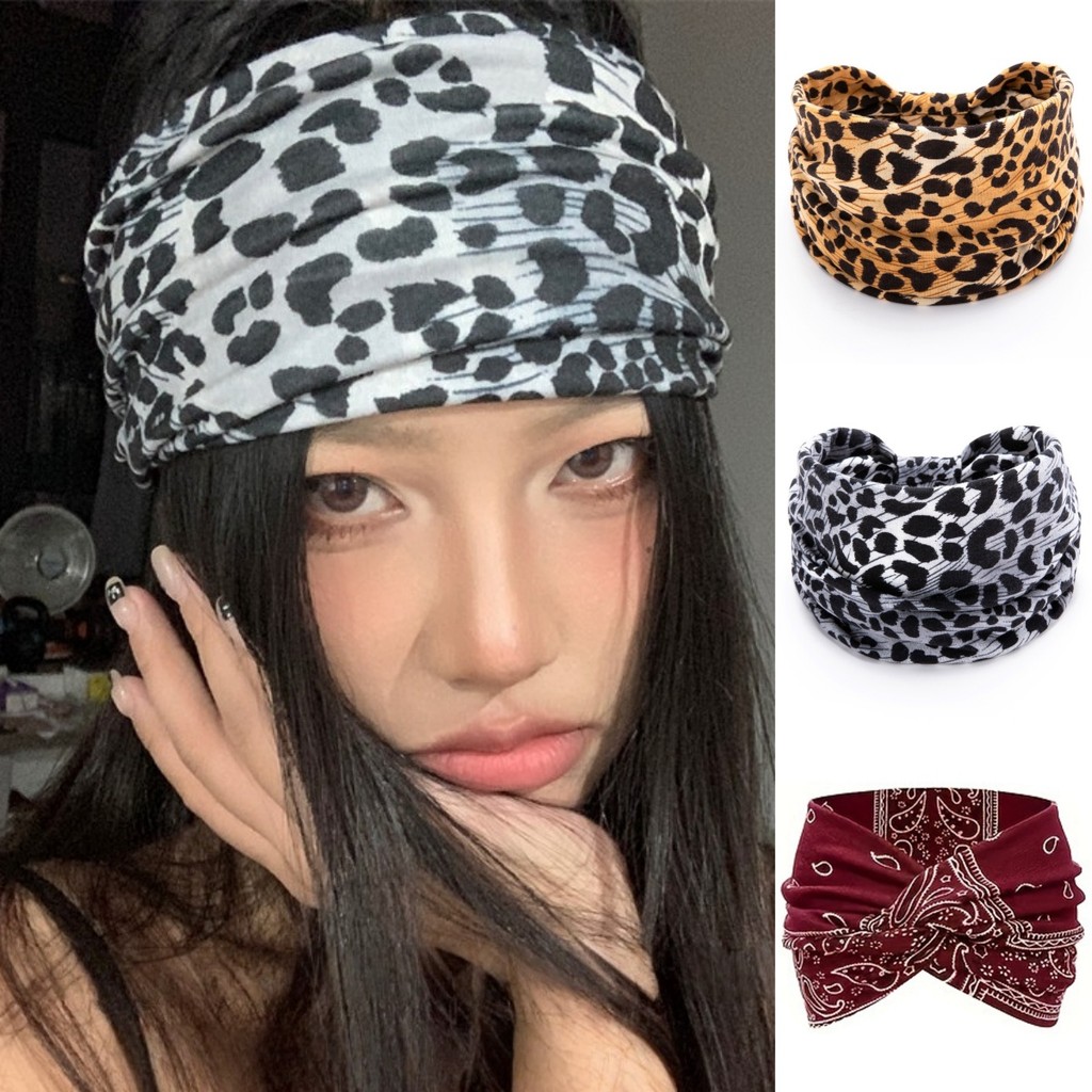 เครื่องประดับผมสุดเก๋ ทำทรีทเมนต์หน้า ที่คาดผมลายเสือดาว สไตล์เกาหลี ระบายอากาศได้ดี ยืดหยุ่นสูง
