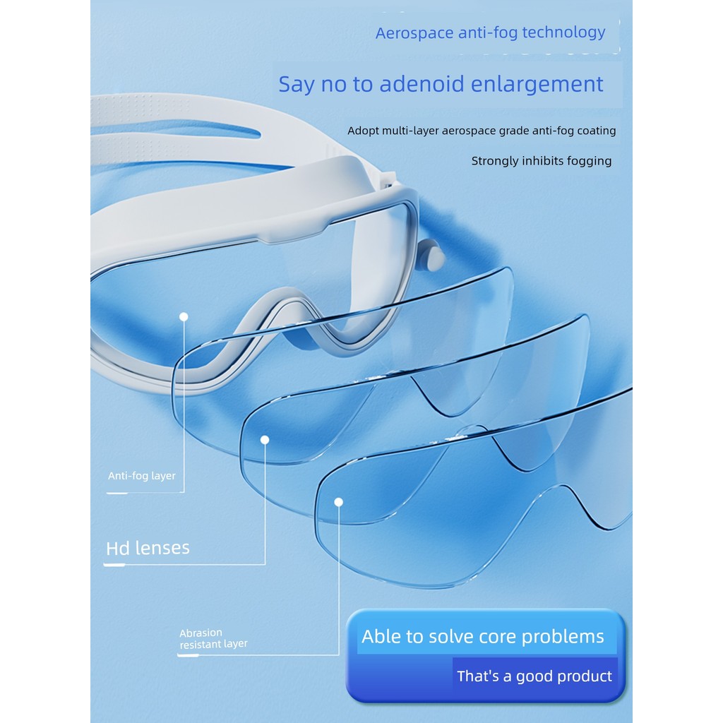 แว่นตาว่ายน้ำเด็ก แว่นตาว่ายน้ํา แว่นตาว่ายน้ำสำหรับทั้งชายและหญิง กันน้ำ พร้อมเทคโนโลยีป้องกันหมอก 