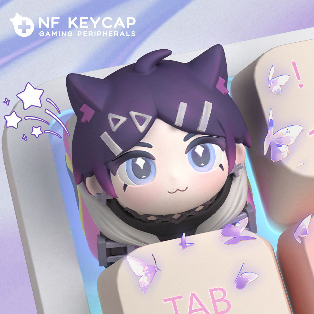 ♭Twilight Butterfly Keycaps Valorant Gaming Resin สําหรับคีย์บอร์ดแบบกลไก Custom 3D ส่วนบุคคล Builds