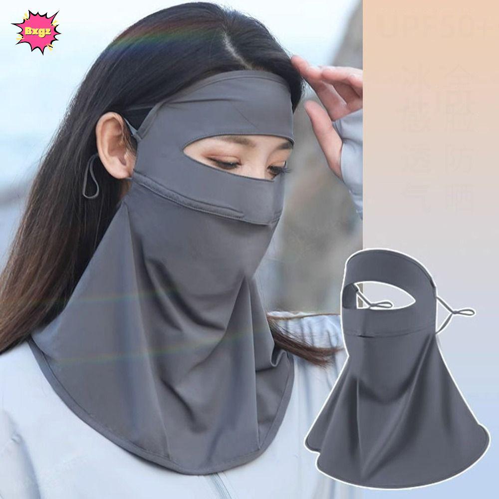 INNICE ผ้าพันคอบริเวณคอและไหล่ ทอจากผ้าไหมน้ำแข็ง ระบายอากาศได้ดี ป้องกุards จากยูวี.UPF50+, สไตล์สำ