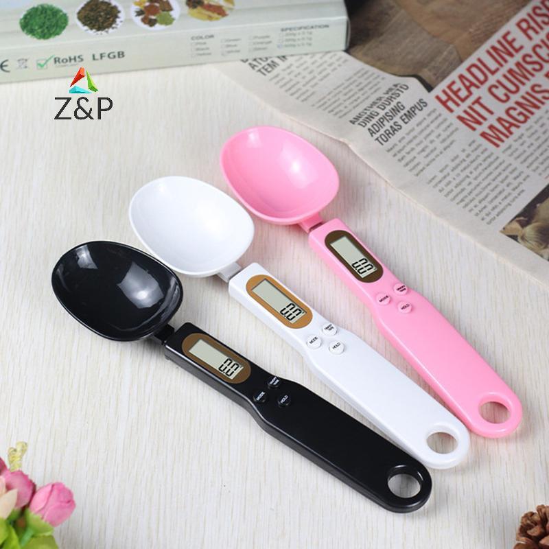 Z&P 500g/0.1g ช้อนตวงน้ําหนักแบบพกพา LCD Digital Kitchen Scale อิเล็กทรอนิกส์อาหารช้อนตวง Scale เครื