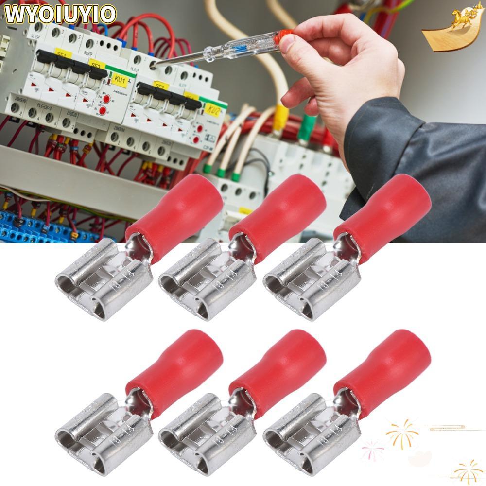 WYOIUYIO 100/200PCS หญิง Quick Disconnect Spade Terminals, ฉนวน 1.5-2.5 มม.(16-14 AWG) ฉนวน Crimp Co