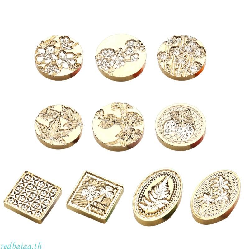 Redbaiaa Maple-Leaf Sealing Wax Stamp Flower Wax Seal Stamp Head สําหรับการ์ดเชิญ