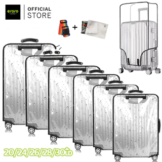ERORO เคสคลุมกระเป๋าเดินทาง ผ้าคลุมกระเป๋าเดินทาง PVC พร้อมสายรัด ปลอกคลุมกระเป๋าเดินทาง ขอบดำ กันรอย