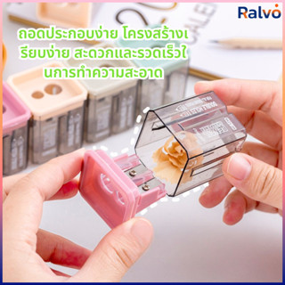RO กบเหลาดินสอ 2 ช่อง ดีไซน์มินิมอลพกพาง่าย สีพาสเทลสวยงาม เ…