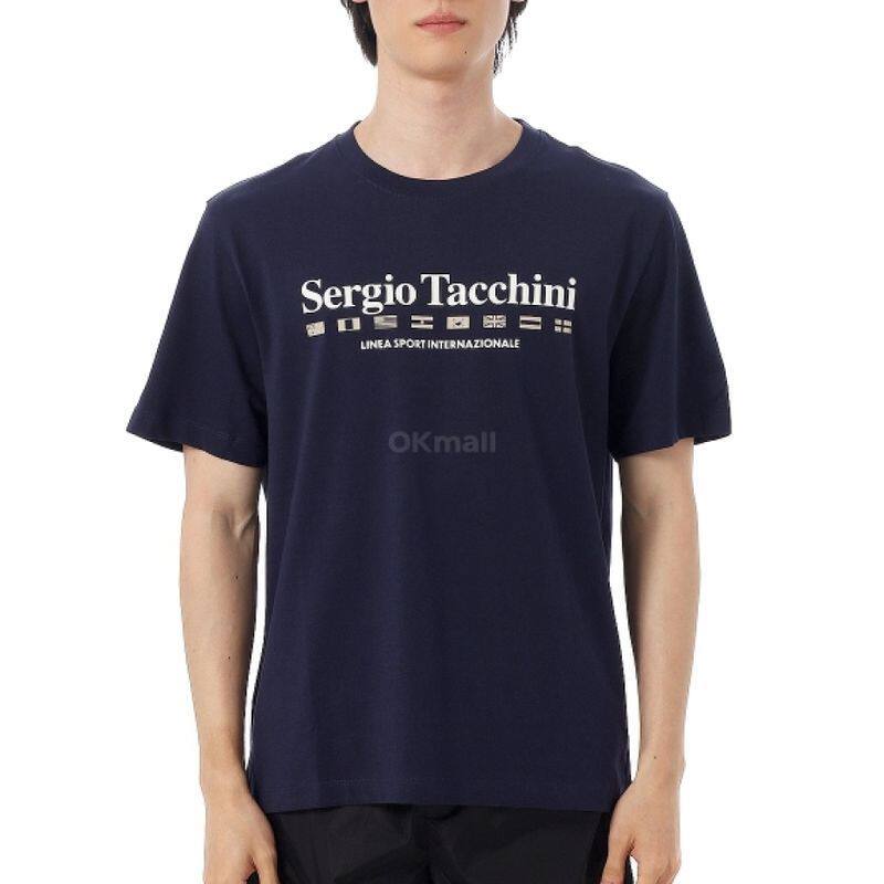 Sergio Tacchini MONDA ส่วนบุคคลพิมพ์ตัวอักษร 100% Cotton Casual Crew คอผู้ชายและผู้หญิงเสื้อยืด (STS