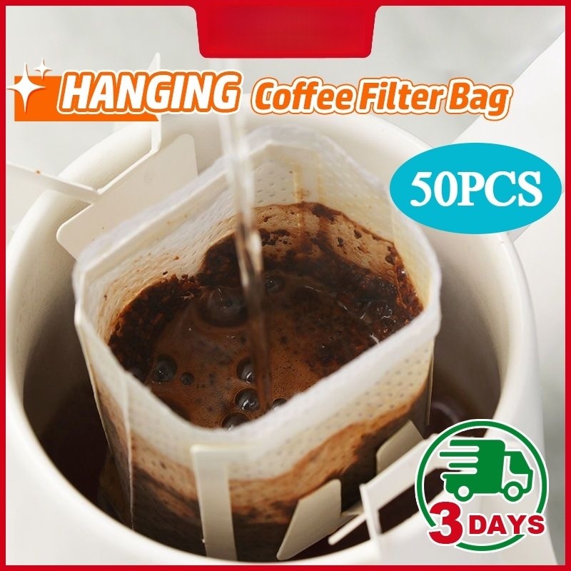 COZII 50Pcs Drip Coffee Filter Bag ถุงดริปกาแฟ 50ซอง ถุงกรองกาแฟดริป แบบมีหูแขวน 咖啡过滤袋