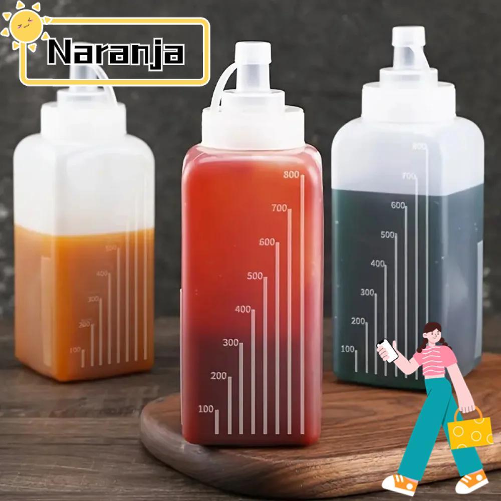 NARANJA 800/1000ml ขวดบีบซอส, ขวดใส่เครื่องปรุง PE กันฝุ่น, ขวดจ่ายขนมหวานอุปกรณ์ครัวความจุขนาดใหญ่