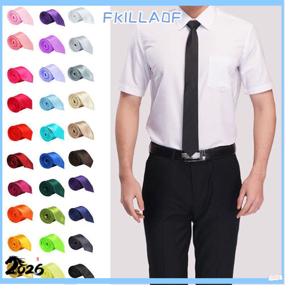 FKILLA0FCR เนคไทคอ Solid Plain แฟชั่นงานแต่งงาน