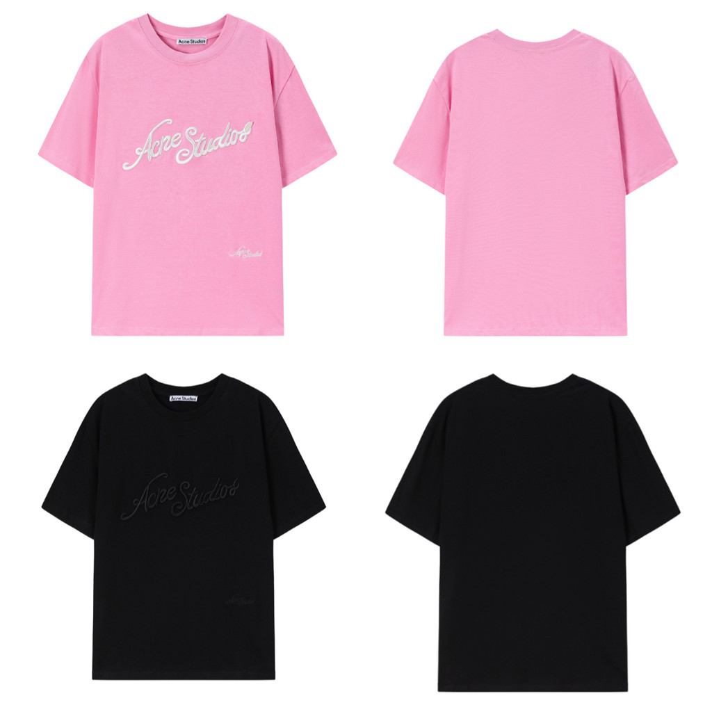 เสื้อยืดแขนสั้นสำหรับฤดูร้อน พิมพ์ลายดอกไม้สามมิติ ทรงคลายComfort Neck