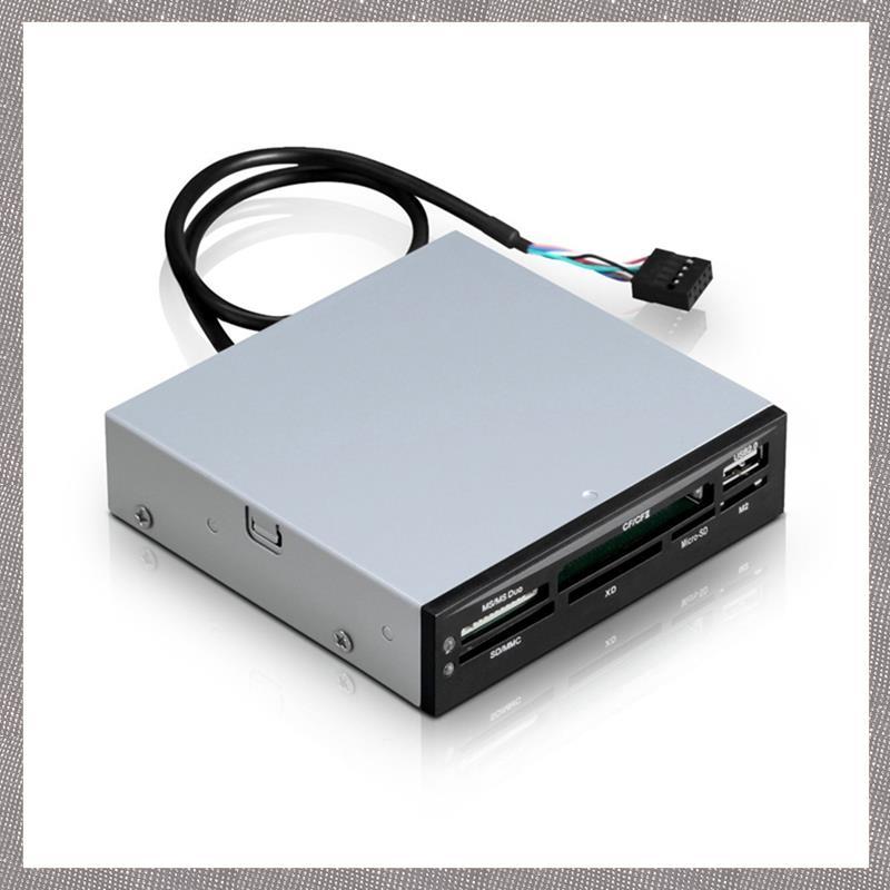 [MLO] USB 2.0 9Pin Card Reader Hub 3.5 นิ้วแผงด้านหน้าภายในสําหรับ TF Flash Mini SD Card Slot MMC MS