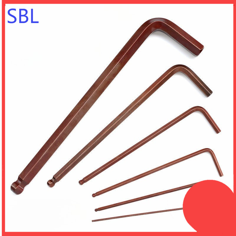 ความแข็งแรงสูง s2 ประแจหกเหลี่ยมหัวบอล elongated L-type 6 ขอบสี่เหลี่ยม super hard ประแจเกรดอุตสาหกร
