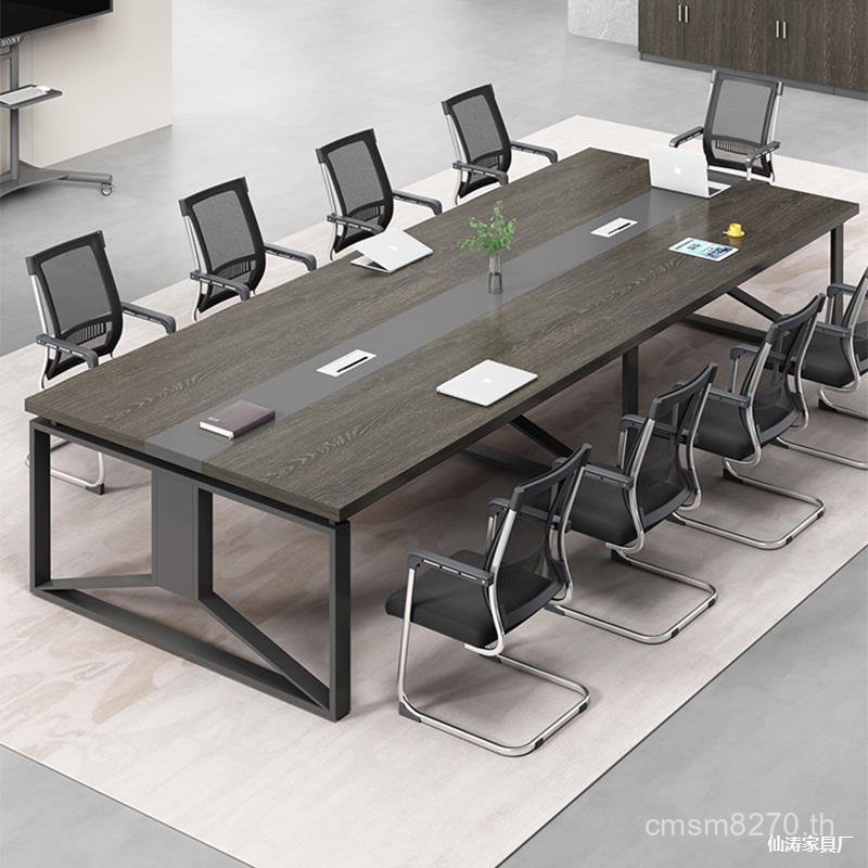 ห้องประชุมโต๊ะประชุมสํานักงานรวมกันเท้าบาร์โต๊ะเก้าอี้ยาวเฟอร์นิเจอร์โครงเหล็กยาวตารางการฝึกอบรมธุรก