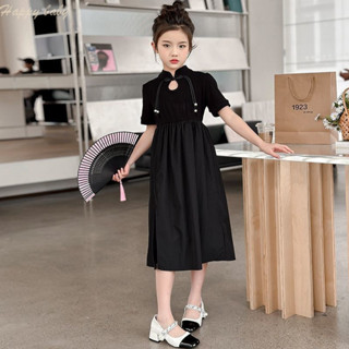 ชุดจีนสำหรับเด็กหญิง แขนสั้น กระโปรงสไตล์โอเวอร์เดอะคิญ อินเ…