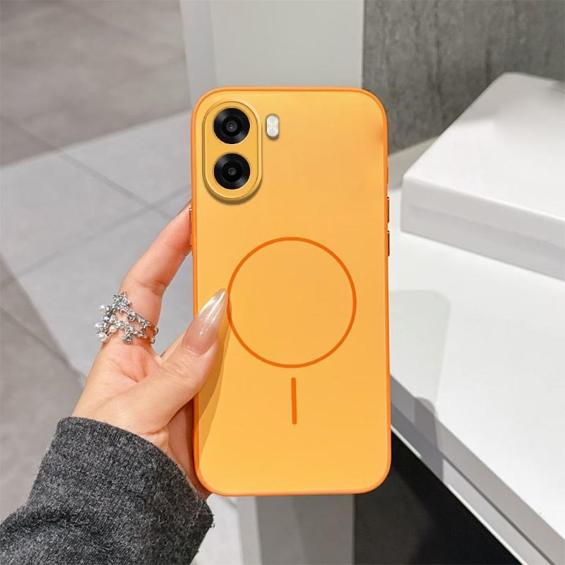 สําหรับ OPPO A6X A6 Pro 4G 5G 2025 เคสโทรศัพท์ Fine Circle แม่เหล็กดูด, รวมทุกอย่างสีทึบ Anti Drop Casing