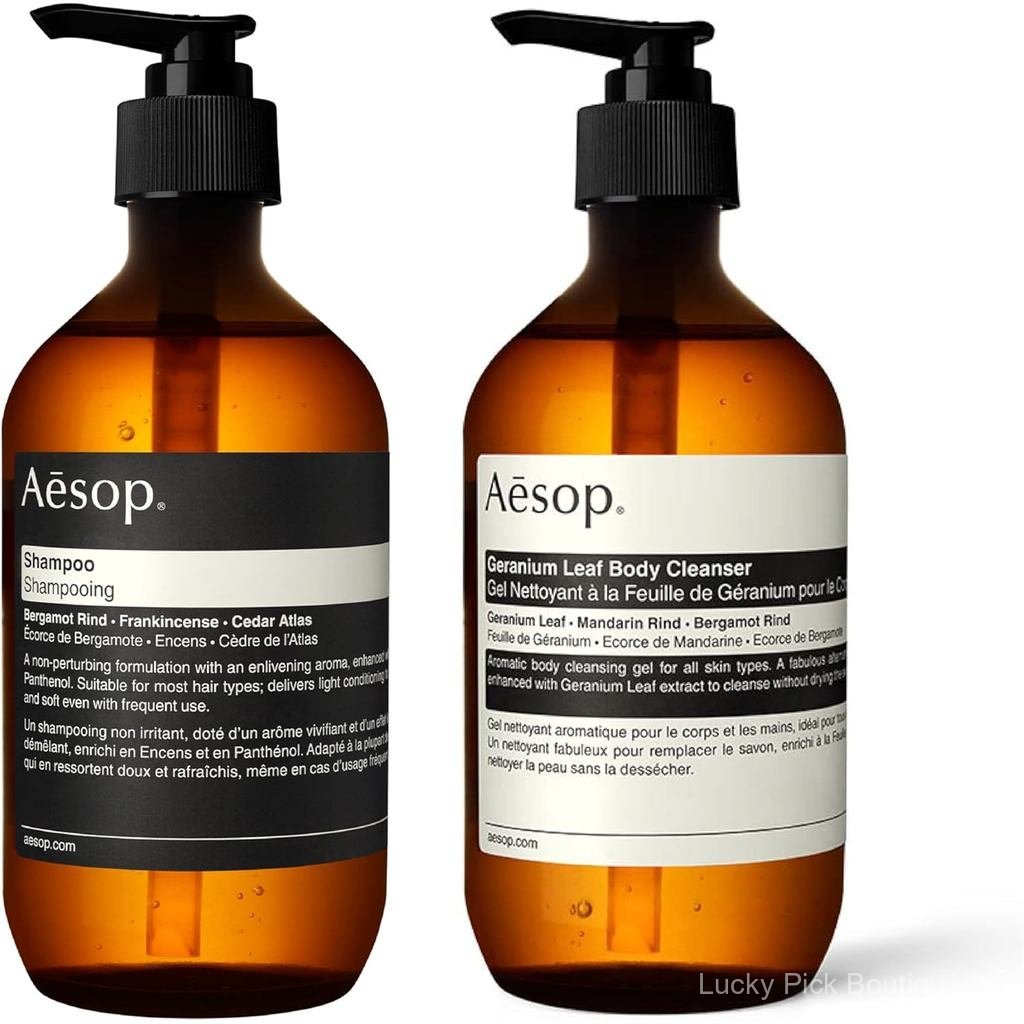 อีสป เจอเรเนียม ลีฟ บอดี้ คลีนเซอร์ และ แชมพู | Paraben, Cruelty-free & Vegan | 16.9 ออนซ์ UO4Y