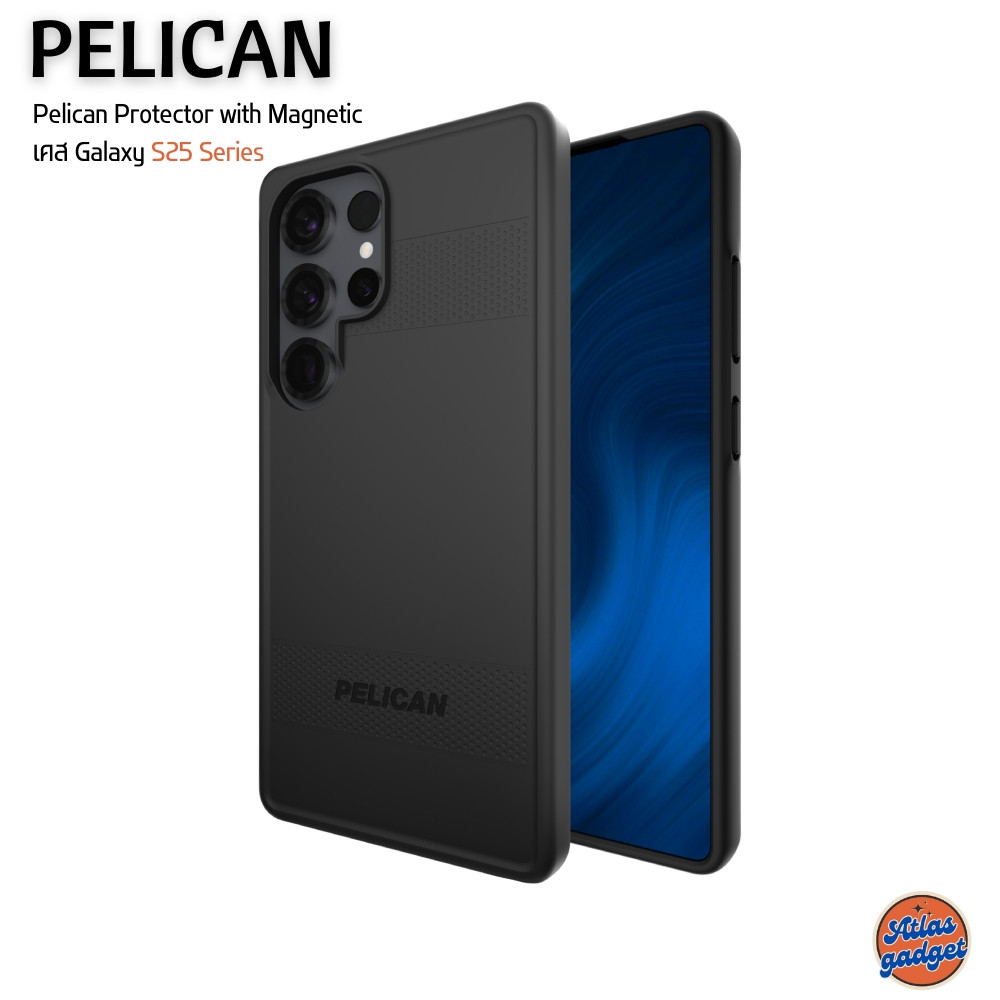 Pelican Protector with Magnetic เคส Galaxy S25 /S25 + /S25Ultra เคสกันกระแทกสีดำแข็งแรงกว่าเคสทั่วไป