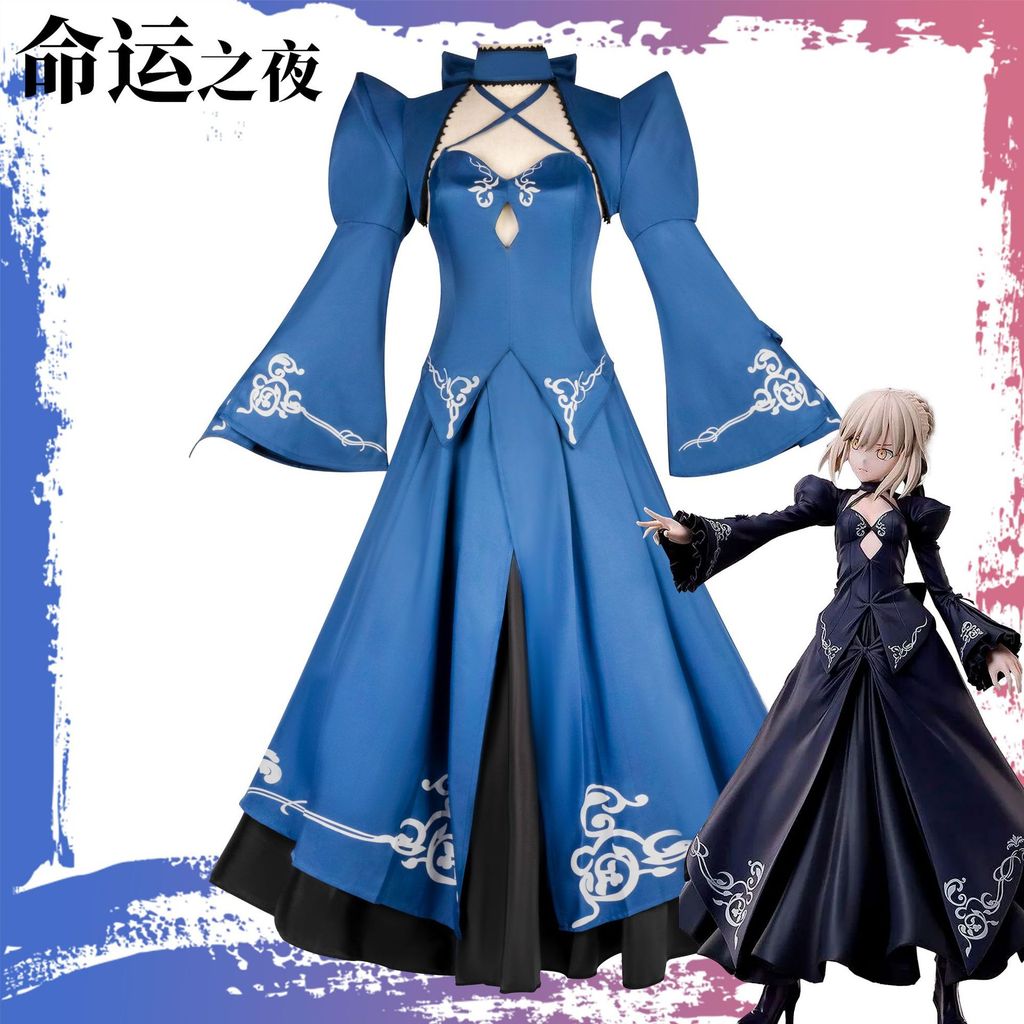 สไตล์ใหม่ Fate Night cos - ชุด Arturia Saber ดำ พร้อมเสื้อผ้า cosplay