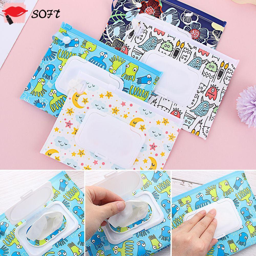 SOFTNESS Wet Wipes Bag Outdoor Snap-Strap Portable Tissue Box