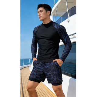 🎉🎉สินค้ามาใหม่ พร้อมส่ง ชุดว่ายน้ำแบบ 2 ชิ้น ชุดว่ายน้ำแขนยา…