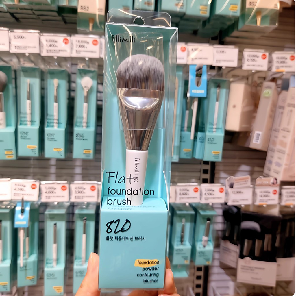 เกาหลี Pro-Cai~Fumili แปรงแต่งหน้าตาบนใบหน้า แปรงคอนซีลเลอร์สองหัว แปรงคอนซีลเลอร์ ชุดพัฟ