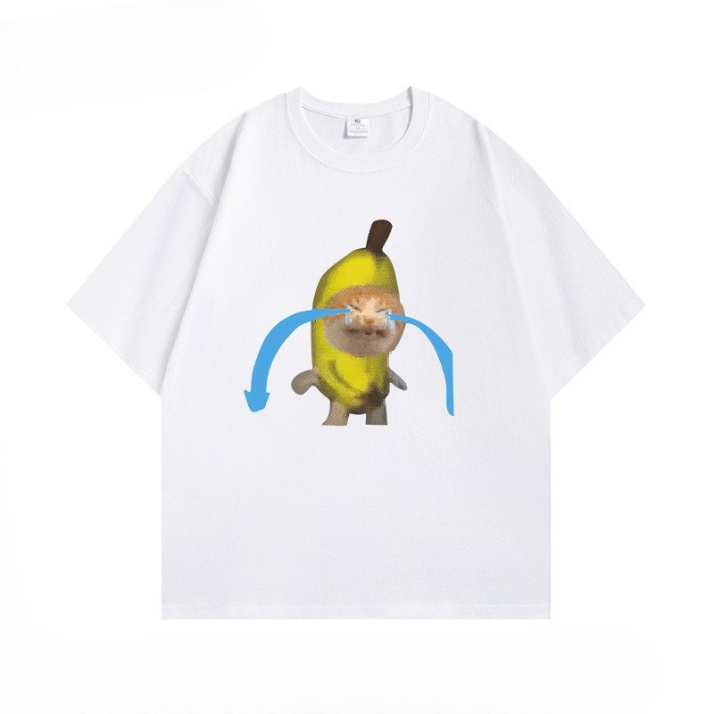 Crying Cat Meme Tee | Unisex Funny Graphic Cotton T-Shirt เสื้อยืดมีมแมวร้องไห้ ลายขี้เล่น ใส่ได้ทุก