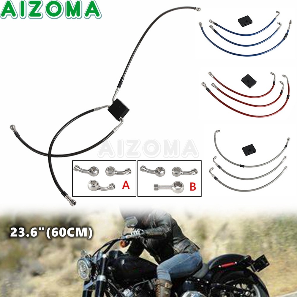 TC 60cm Front Upper Lower Hydraulic Brake Clutch Line Hose Tube For Harley FXDR FXDRS 19-22 Sportste