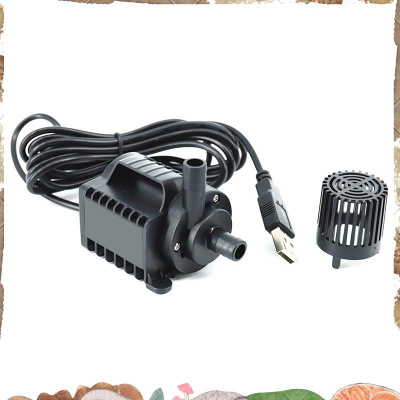 5V Submersible ปั๊มน้ํา 0-600L/H ปั๊มน้ําพุขนาดเล็ก 8 ระดับปรับ 0-7.2ft ยก USB ชาร์จสําหรับสระว่ายน้