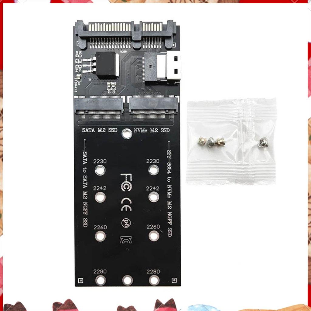 M2 SSD อะแดปเตอร์ M.2 Ngff SSD ถึง + M2 NVME SSD เป็น SFF-8654 Converter เป็น M2 การ์ดขยาย